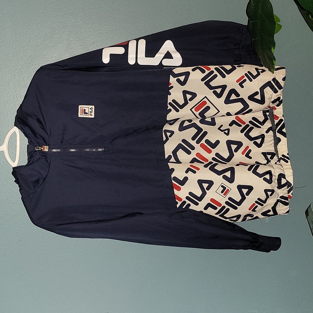 Fila Black and White Logo Windbreaker